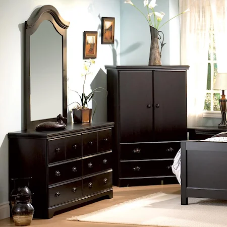 Drawer Dresser and Arched Mirror Set